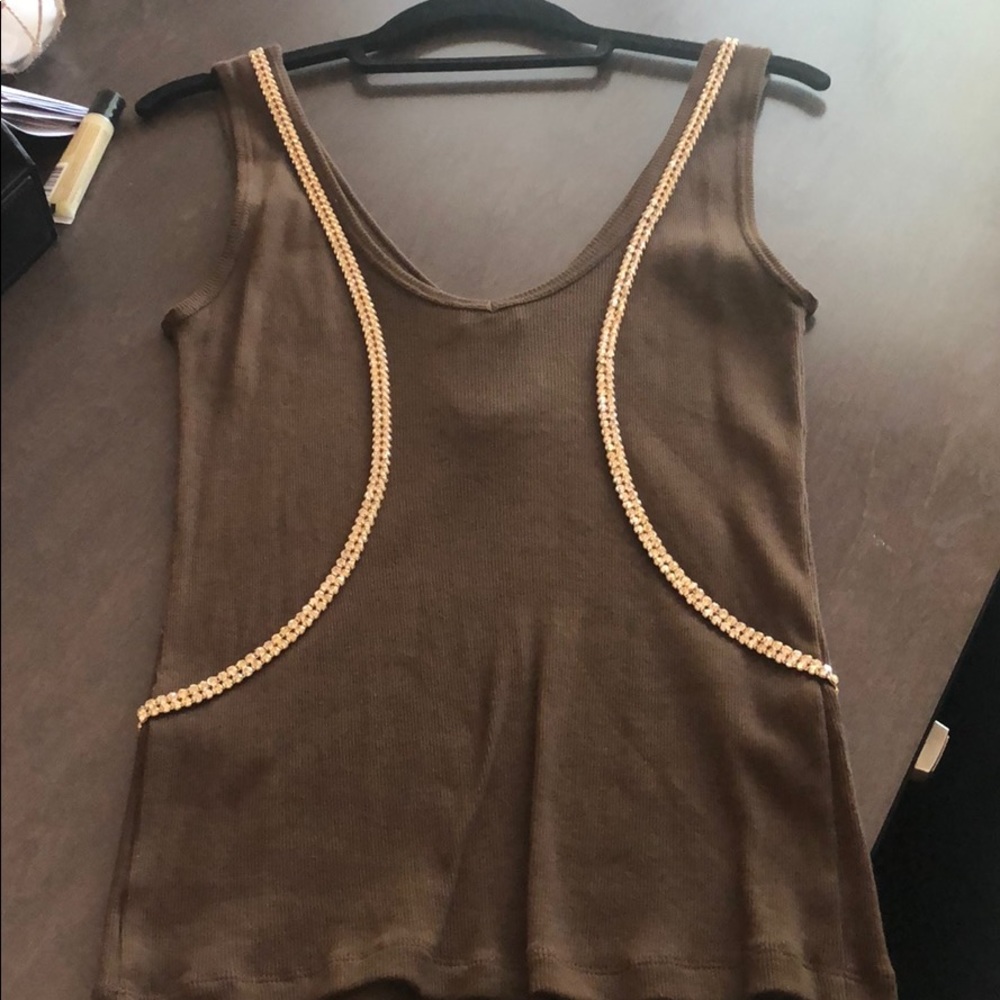 Allen B Brown Jewel Tank Top - Picture 2 of 7